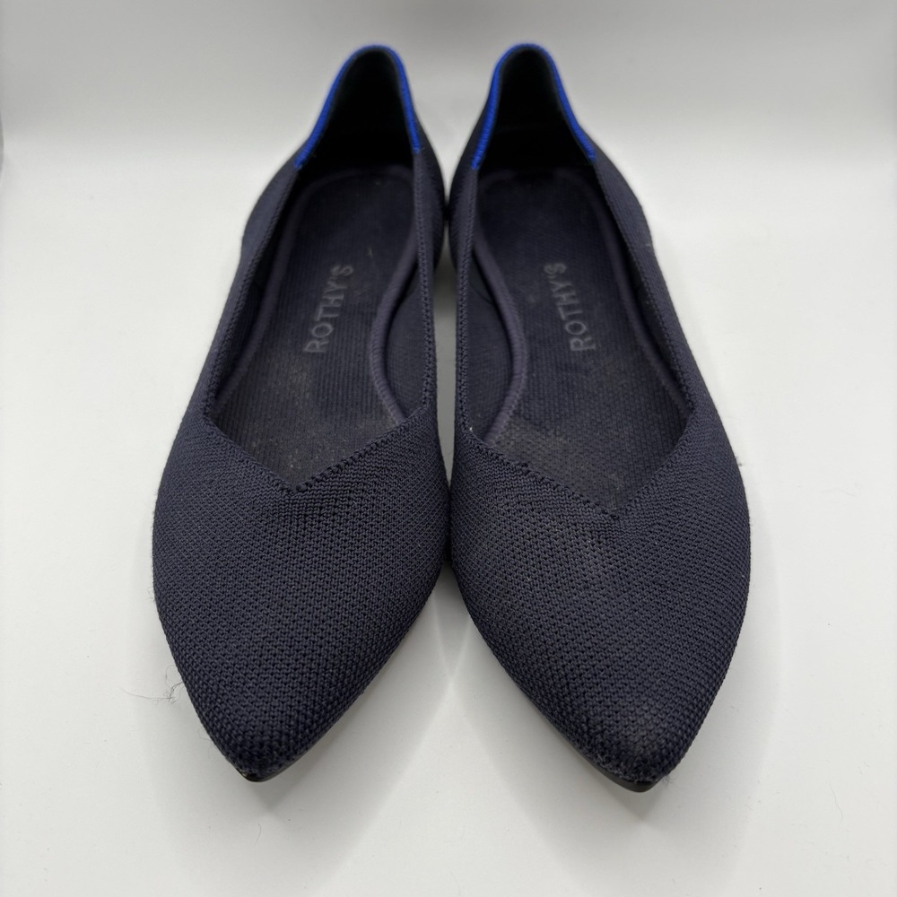 Rothy's The Point Women US 8 Maritime Navy Blue Luxury Flats Shoes